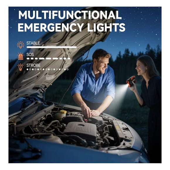 S ZEVZO ET05 3000A 12V Jump Starter Power Bank USB 7L Gas 5.5L Diesel Booster - Picture 5 of 16